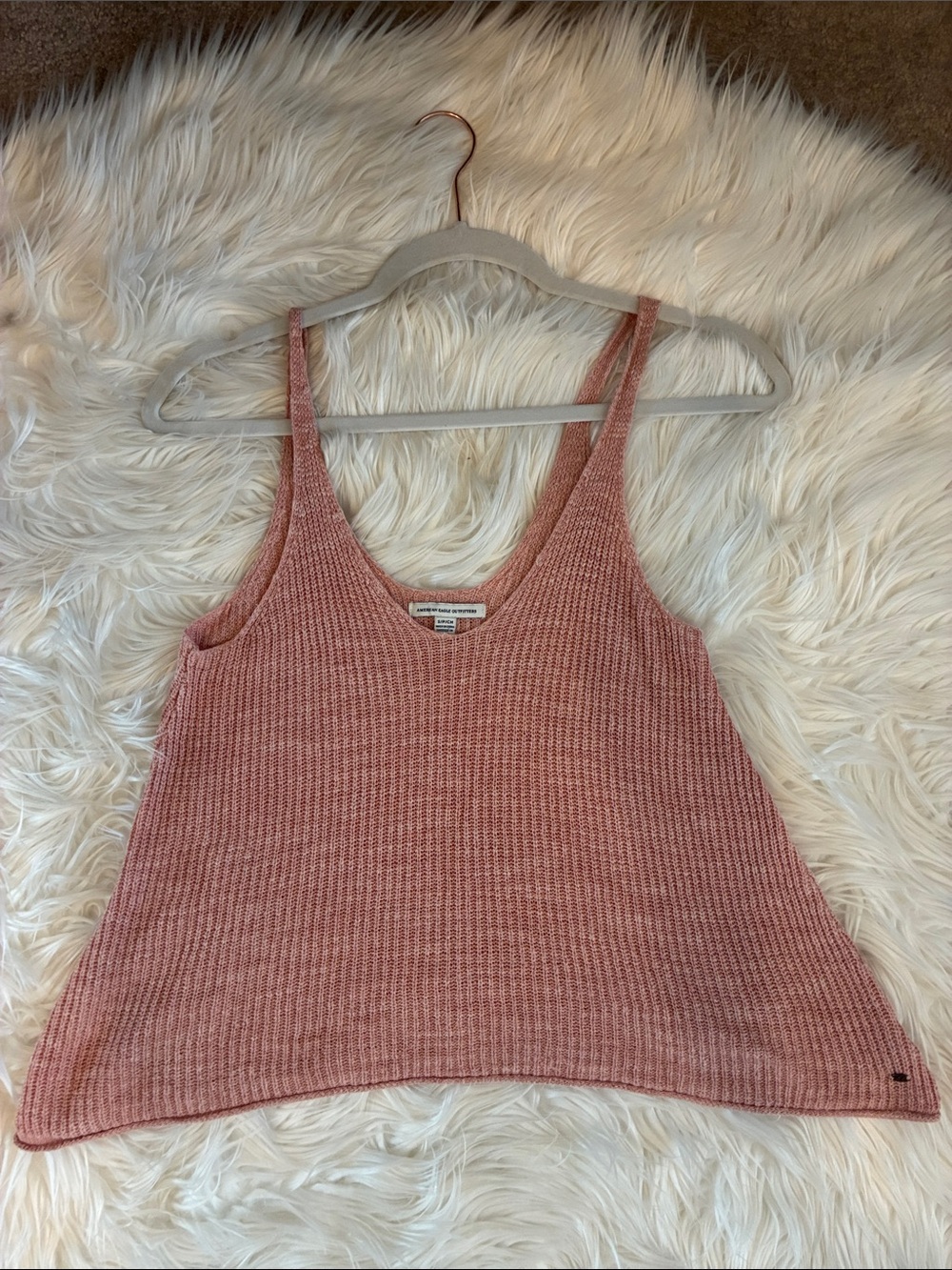 American Eagle knit V-Neck Tank Top - Dusty Rose